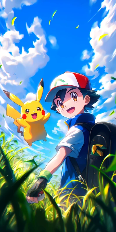 Pokémon Pikachu and Trainer 4K 8K Ultra HD Wallpaper Collection - Pack with 3 wallpapers for $1