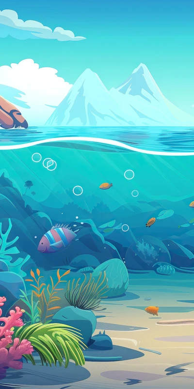 Underwater Ocean Scene 8K Ultra HD Phone Wallpaper
