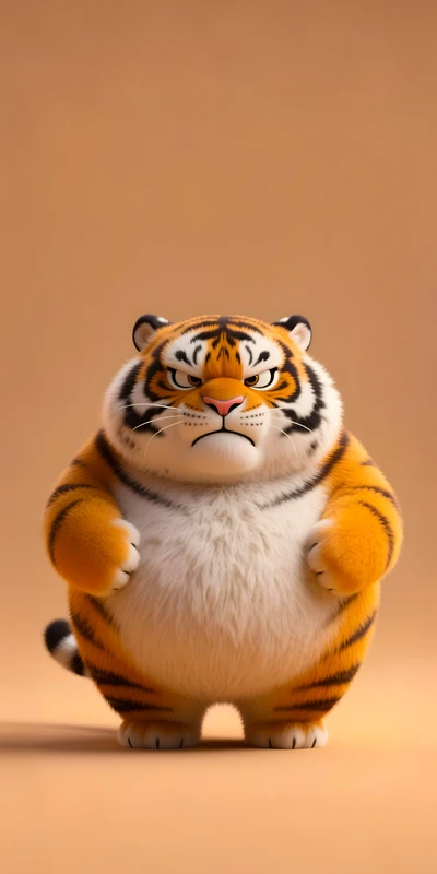 Cute Cartoon Tiger 8K Ultra HD Phone Wallpaper