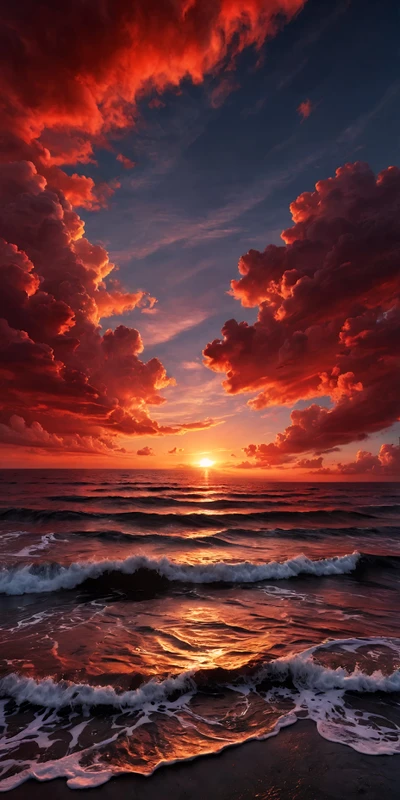 Sunset Sky Ocean Coastal Scenery 8K Ultra HD Phone Wallpaper Pack - Pack with 9 wallpapers for $1
