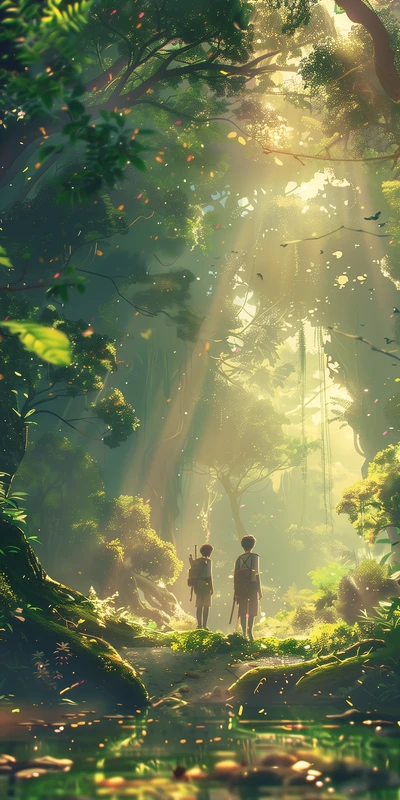 Miyazaki-Style Forest 8K Desktop Wallpaper