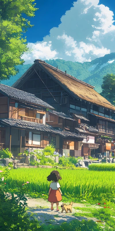 Japanese Countryside田园 8K Desktop Wallpaper