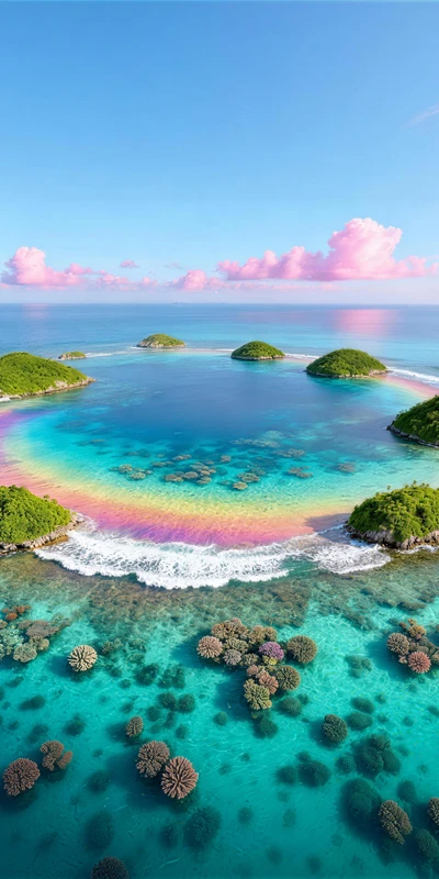 Tropical Lagoon Islands 8K Ultra HD Phone Wallpaper
