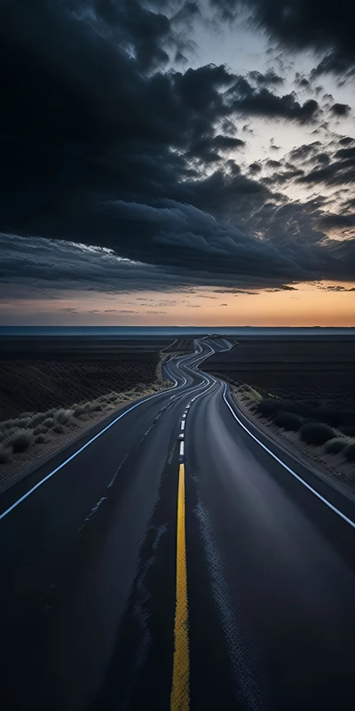 Desert Highway Sunset 8K Ultra HD Phone Wallpaper