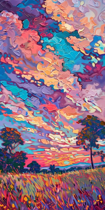 Abstract Sunset Field 8K Desktop Wallpaper