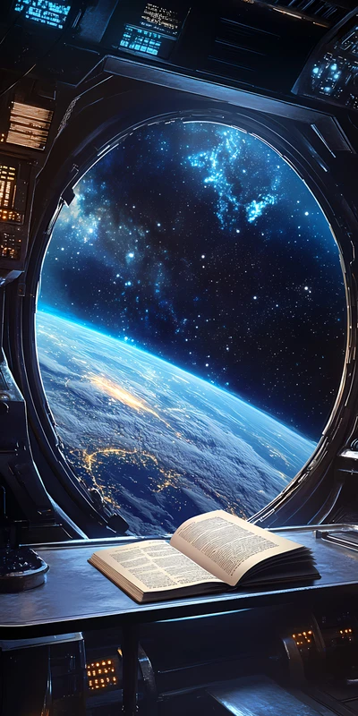 Sci-Fi Space Station Window 8K Ultra HD Phone Wallpaper