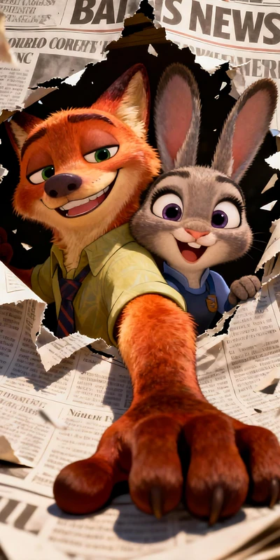 Zootopia Fox and Rabbit 8K Ultra HD Phone Wallpaper