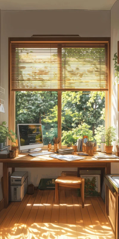 Japanese Style Study Room 8K Ultra HD Phone Wallpaper