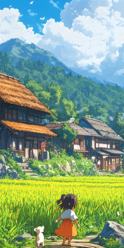 Japanese Countryside田园 8K Desktop Wallpaper