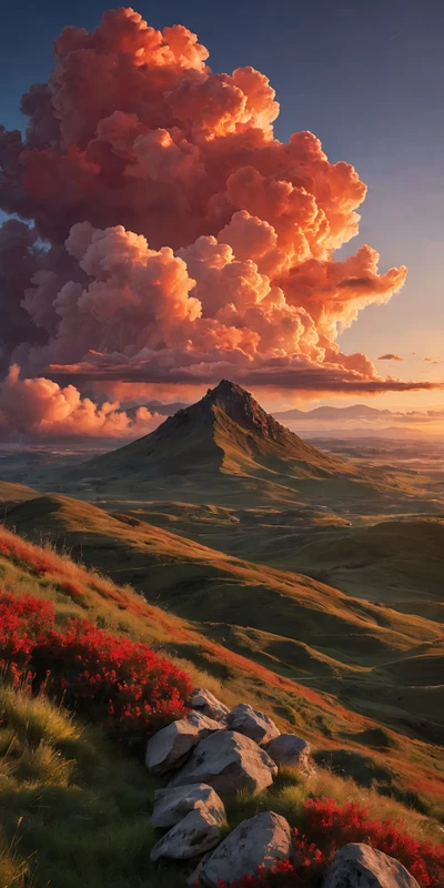Oriental Art Mountain Landscape 8K Ultra HD Phone Wallpaper