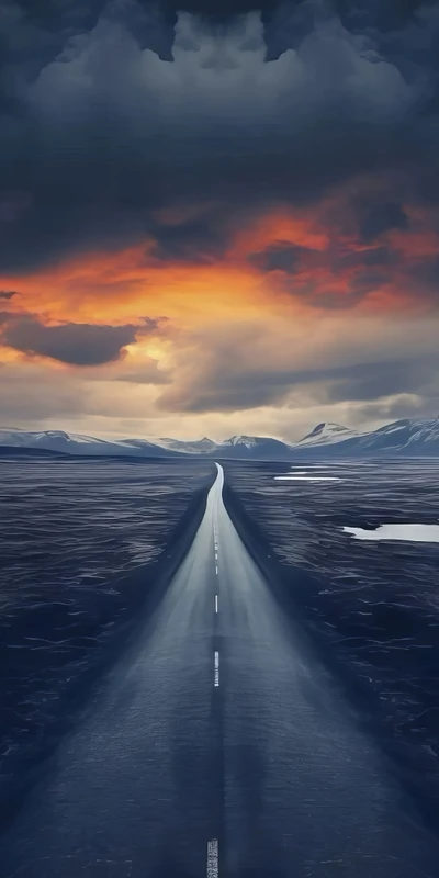 Minimalist Arctic Road 8K Ultra HD Phone Wallpaper