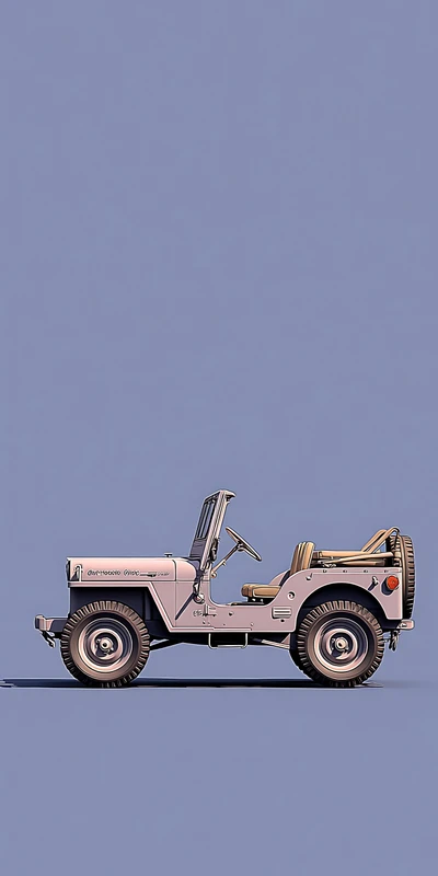 Minimalist Vintage Jeep 8K Ultra HD Phone Wallpaper