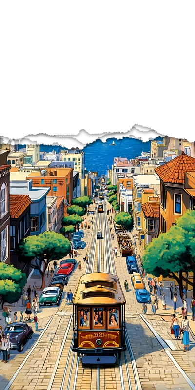 San Francisco Cable Car 8K Ultra HD Phone Wallpaper