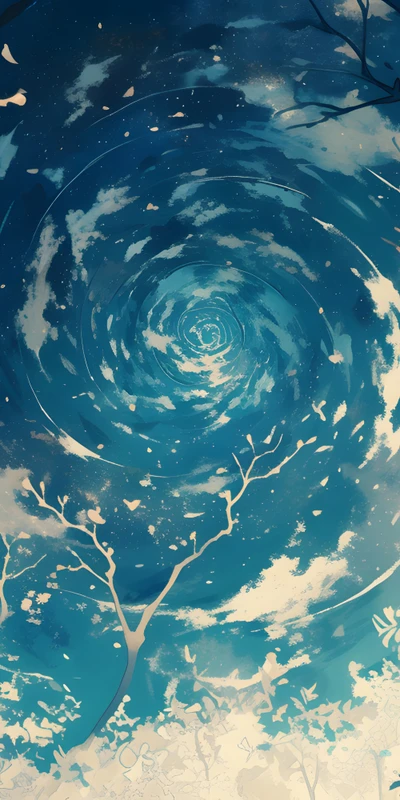Oriental Art Celestial Spiral 8K Ultra HD Phone Wallpaper
