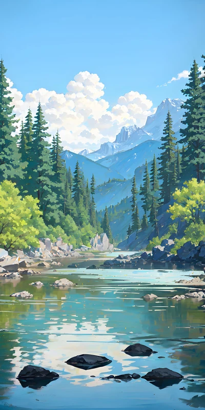 Japanese Mountain River 8K Ultra HD Phone Wallpaper