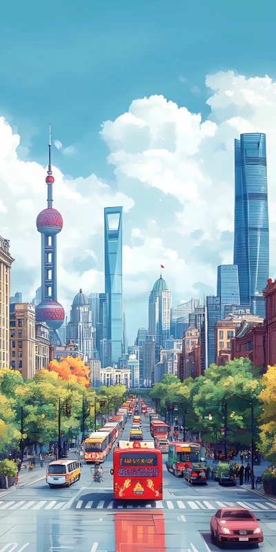 Chinese Urban Skyline 4K Phone Wallpaper