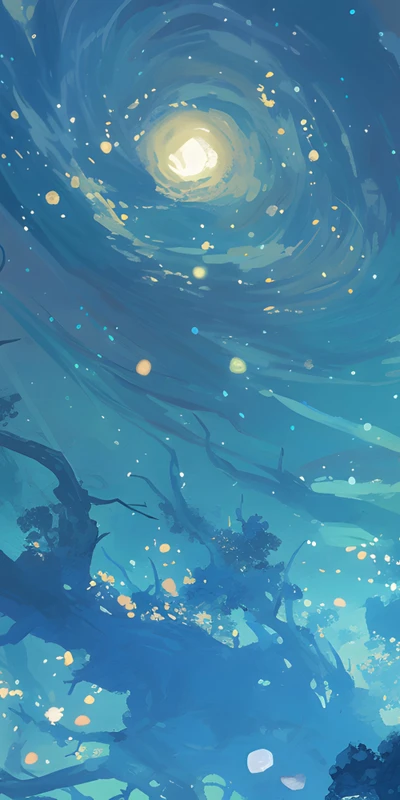 Oriental Art Starry Sky 8K Ultra HD Phone Wallpaper