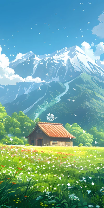 Japanese Countryside Cottage 8K Ultra HD Desktop Wallpaper