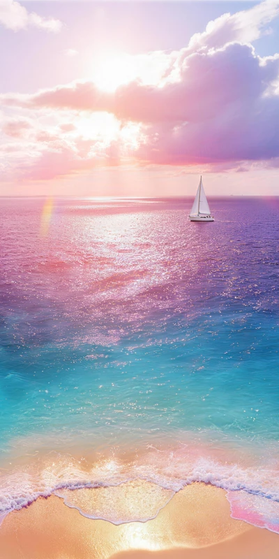 Tropical Sunset Beach 8K Ultra HD Phone Wallpaper