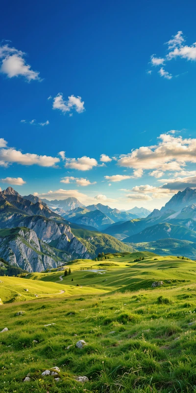 Alpine Green Valley 8K Desktop Wallpaper