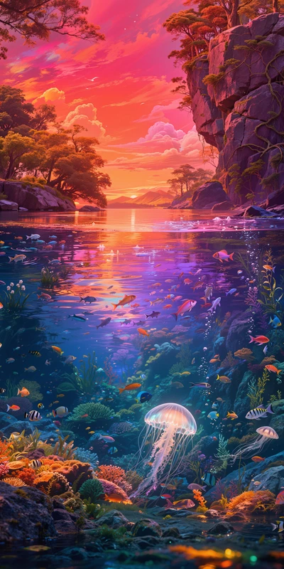 Dreamy Underwater World 8K Ultra HD Desktop Wallpaper