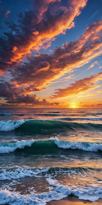 Tropical Ocean Sunset 8K Ultra HD Phone Wallpaper
