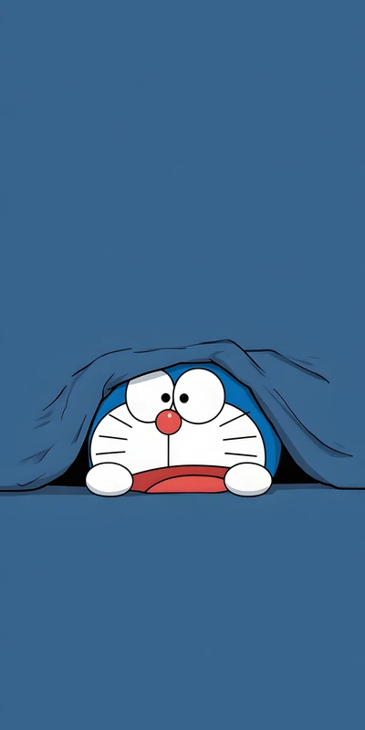 Anime Doraemon Peeking 8K Ultra HD Phone Wallpaper