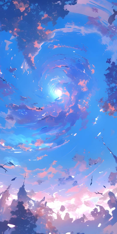 Anime Sky Vortex 8K Ultra HD Phone Wallpaper