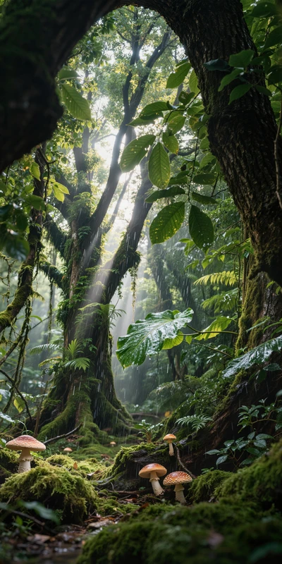 Mushroom Rainforest 8K Desktop Wallpaper