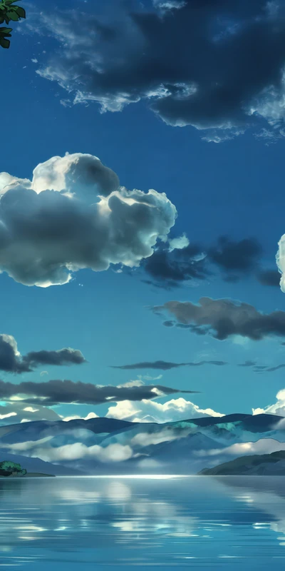 Anime Sky and Lake 8K Ultra HD Phone Wallpaper