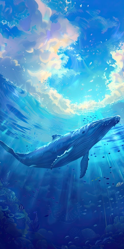 Underwater Whale Ocean 8K Ultra HD Phone Wallpaper