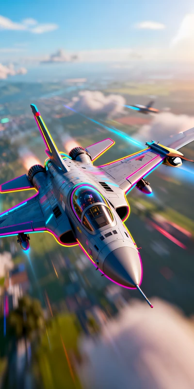 Cyberpunk Jet Fighter 8K Ultra HD Phone Wallpaper