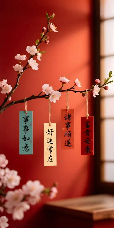 Oriental Cherry Blossom Branch 8K Ultra HD Phone Wallpaper