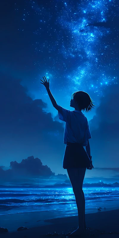 Starry Night Beach Ocean Sky 8K Ultra HD Wallpaper Collection - Pack with 3 wallpapers for $1