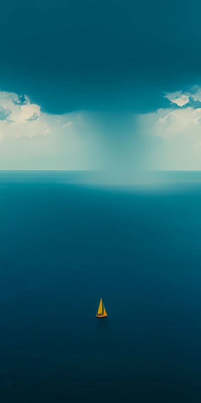 Minimalist Ocean Sailboat 8K Ultra HD Phone Wallpaper