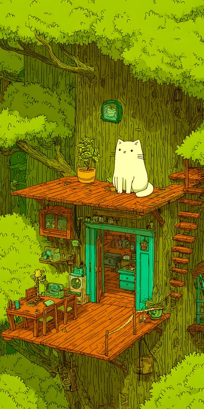 日式树屋森林 4K 8K 超高清壁纸合集 - Pack with 3 wallpapers for $1