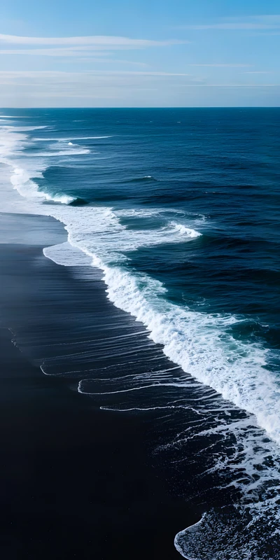 Minimalist Ocean Waves 8K Ultra HD Phone Wallpaper