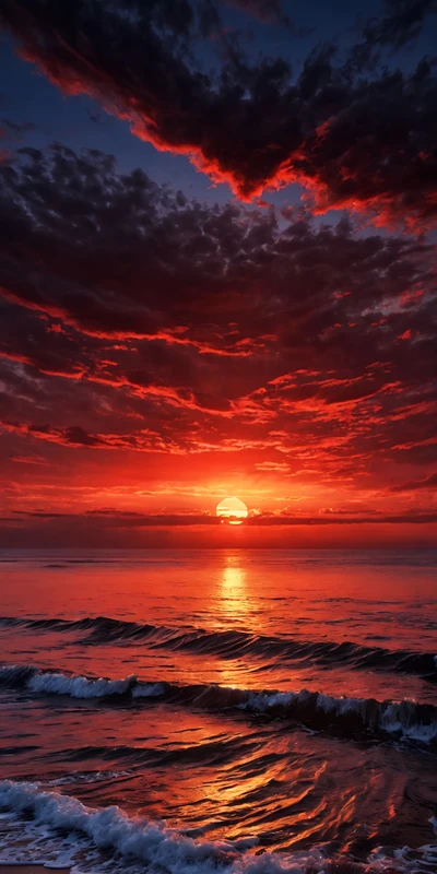 Ocean Sunset Sky 8K Ultra HD Phone Wallpaper