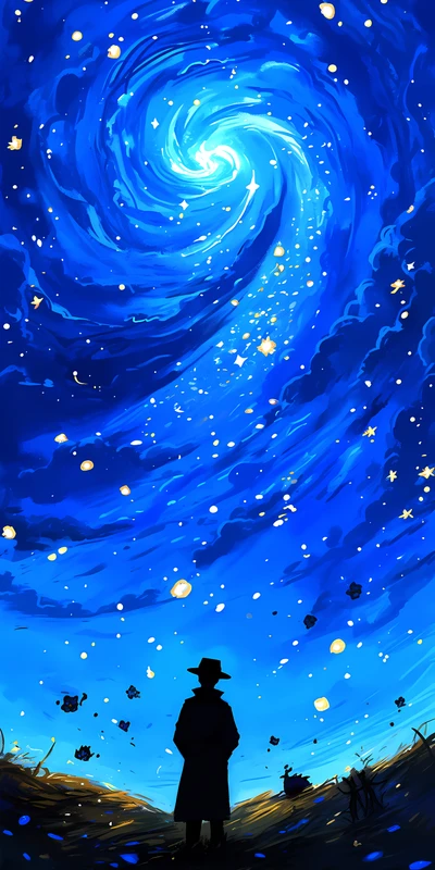 Starry Night Sky Spiral 8K Ultra HD Phone Wallpaper