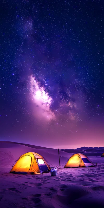 Desert Night Sky with Starry Milky Way 8K Ultra HD Phone Wallpaper