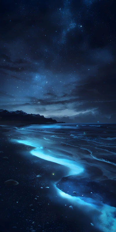Japanese Coastal Night Sky 4K 8K Ultra HD Wallpaper Collection - Pack with 3 wallpapers for $1