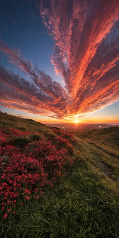 California Wildflower Sunset 8K Ultra HD Phone Wallpaper