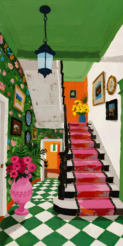 Whimsical Interior Staircase 8K Ultra HD Phone Wallpaper