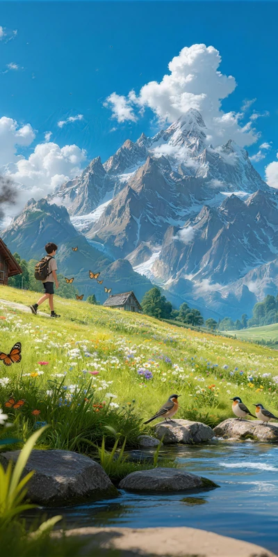 Alpine Wildflowers 8K Desktop Wallpaper