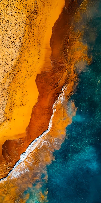 Desert Coastline Waves 8K Ultra HD Phone Wallpaper