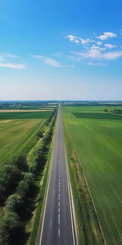 Minimalist Rural Road 8K Ultra HD Phone Wallpaper