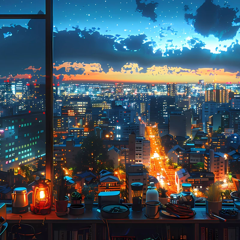 일본 도시 야경 8K 초고화질 데스크톱 배경화면
