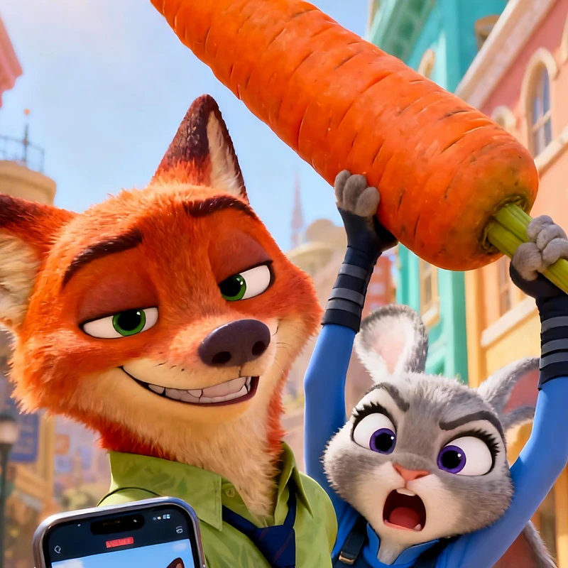 Zootopia Fuchs und Kaninchen 8K Ultra HD Handy-Tapete