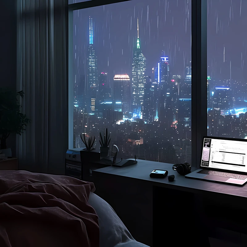 Pemandangan Bandar Malam Bandar 4K Wallpaper Desktop