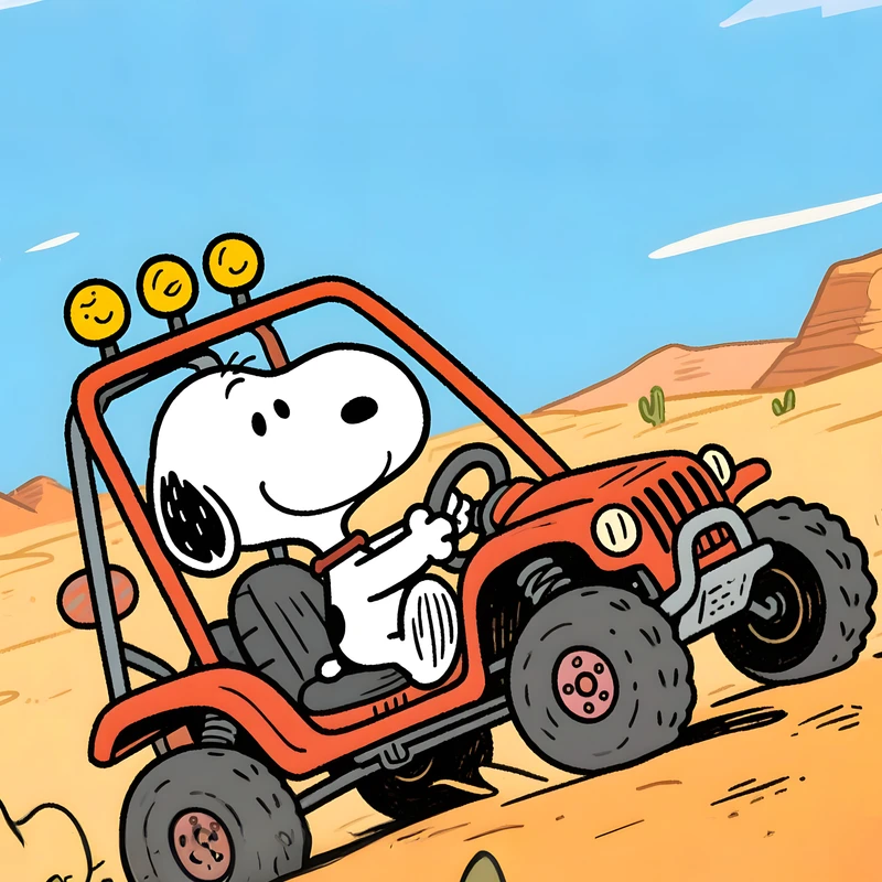 Snoopyho pouštní dobrodružství 4K stolní pozadí